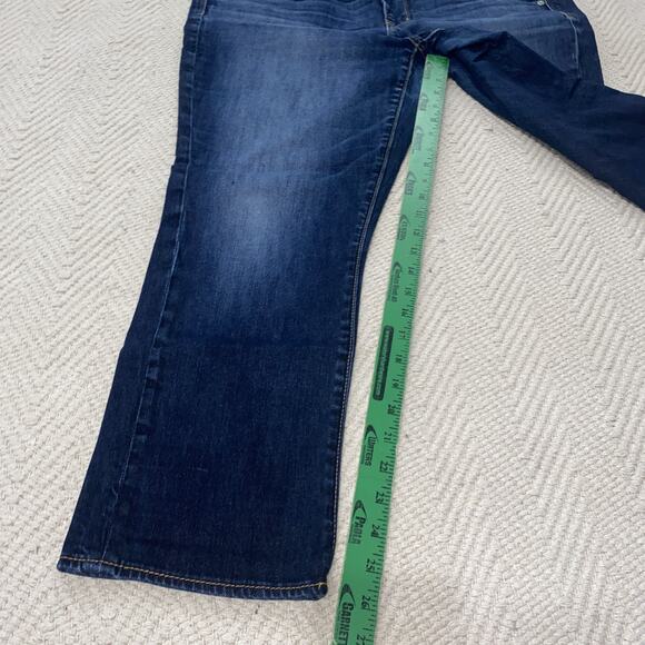 American Eagle Stretch Artist Cropped Blue Jeans Women’s Size 16 Regular Denim - Picture 3 of 9